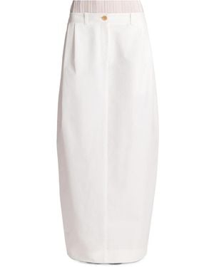 KHAITE Pleated Midi Skirt - White