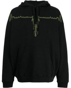 パーカー・フーディ Marcelo Burlon Cotton Hoodie With Drawstring Hood And Marcelo Burlon County of Milan - Cotton hoodie black - The