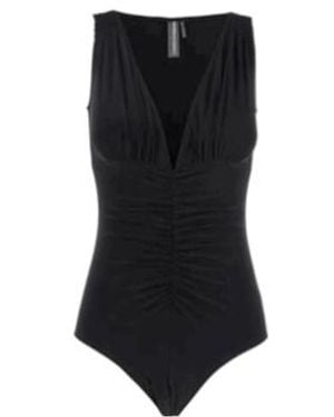 Norma Kamali Ruched Sleeveless Top - Black