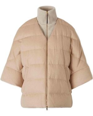 Herno High-Neck Quilted Jacket - Natural