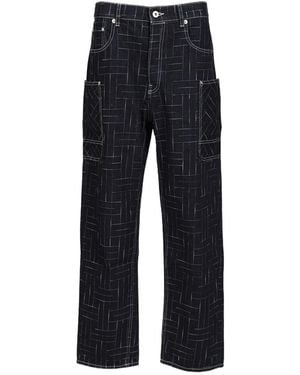 KENZO Weave Denim Cargo Jeans - Blue