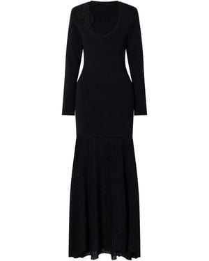 SIR. Panelled Stretch-Knit Dress - Black