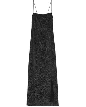 Ganni Spaghetti Strap Maxi Dress - Black