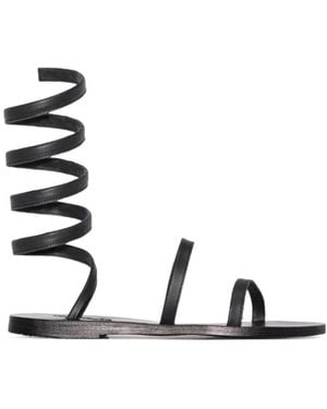 Ancient Greek Sandals Ofis Ankle Strapped Sandals - Metallic