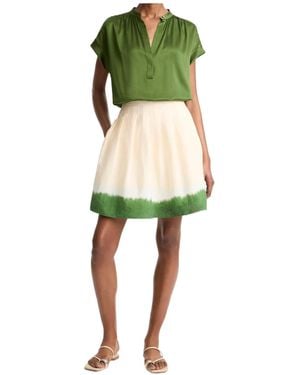 Vince Dip-Dye Pleated Skirt - Green