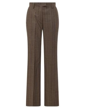Ganni Pinstripe Straight-Leg Trousers - Brown