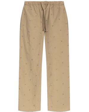 The Attico The Embroidered Long Pants - Natural