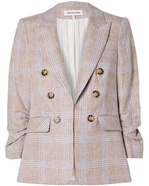 Veronica Beard Beacon Dickey Gathered Checked Blazer - Multicolour