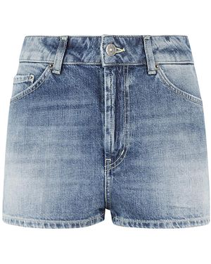 Dondup Logo Logo Denim Shorts - Blue