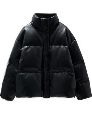 Anine Bing Long-Sleeved Cotton-Padded Jacket - Black