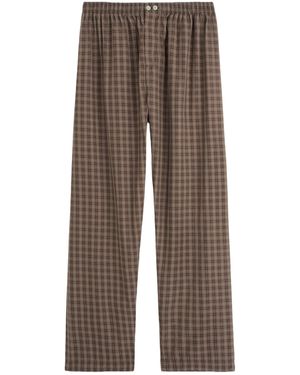 Tekla Plaid Pyjama Trousers - Brown