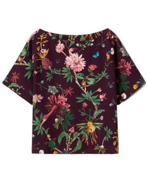 La DoubleJ Floral Short-Sleeve Blouse - Red