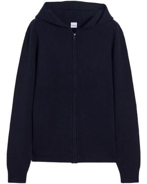 Aspesi Wool And Cotton Hoodie - Blue