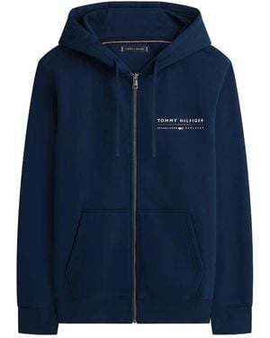 Tommy Hilfiger Logo-Detail Hoodie - Blue