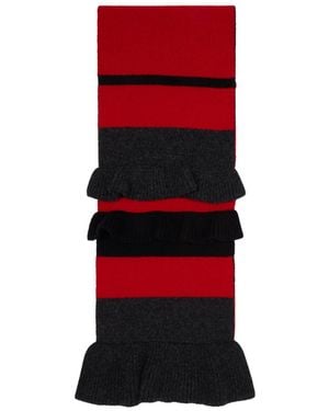 Simone Rocha Ruffled Knitted Scarf - Red