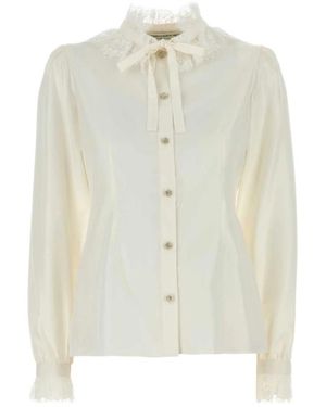 Alessandra Rich Poplin Blouse - White