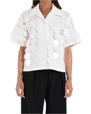 MSGM Sequined Buttoned Shirt - White
