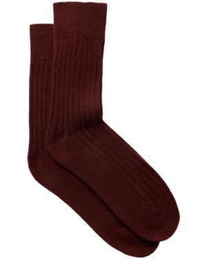 The Elder Statesman Ribbed Cashmere Socks - Red