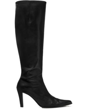 MM6 by Maison Margiela Pointed-Toe Heeled Boots - Black