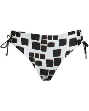 Max Mara Plaid Stretch Bikini Bottoms - Black