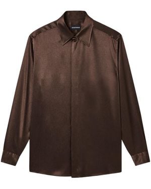 Emporio Armani Long Sleeve Shirt - Brown
