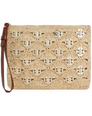 Rabanne Lurex-Detail Clutch Bag - Natural