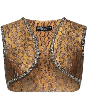 Dolce & Gabbana Colourful Sleeveless Vest - Brown