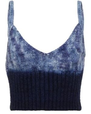Altuzarra Sim Tie-Dye Silk Crop Top - Blue