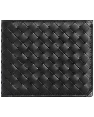Bottega Veneta Intrecciato Piccolo Bi-Fold Wallet - Black