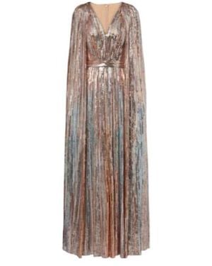 Elie Saab Sequined Caped Gown - Natural