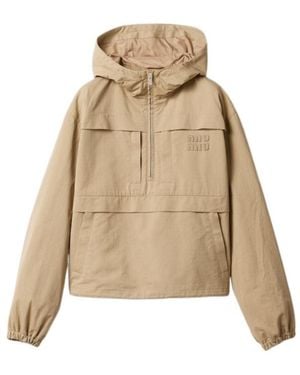 Miu Miu Ripstop Blouson Jacket - Natural