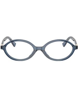 Miu Miu Eyewear Oval Frame Full Rim Glasses - White