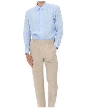 ZEGNA Classic Linen Shirt - Blue