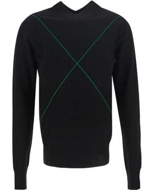 Bottega Veneta Contrast-Stitch Sweater - Blue