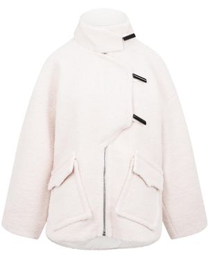 Ganni Boucle Shoulder Jacket - Natural