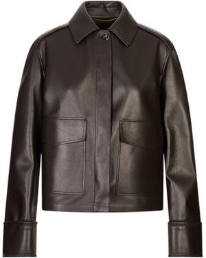 Agnona Long-Sleeve Leather Jacket - Black