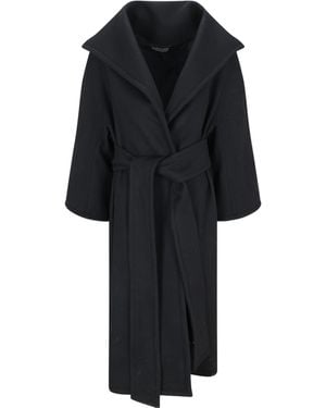 Gianluca Capannolo Nicole Single-Breasted Belted Coat - Black