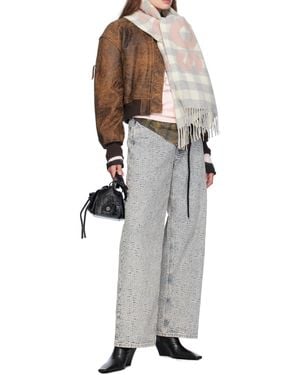 Acne Studios Distressed Logo Printed Sweatshirt - White