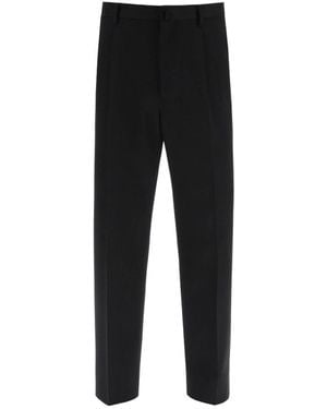 Lanvin Button Detailed Straight Leg Trousers - Black