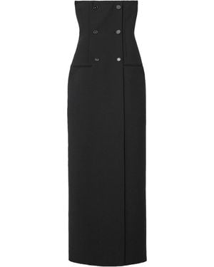 Stella McCartney Strapless Double-Breasted Wool Maxi Dress - Black