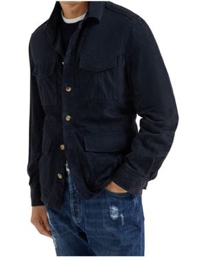 Brunello Cucinelli Unlined Safari Jacket - Blue