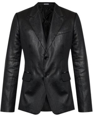 McQueen Single-Breasted Suit Jacket - Black