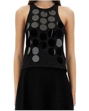 MSGM Chainmail-Effect Sleeveless Tank Top - Black