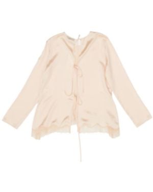 Magda Butrym Magda Burtym Long-Sleeved Satin Blouse - Natural