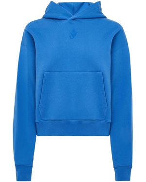 JW Anderson Logo-Embroidered Hoodie - Blue