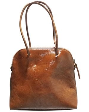 Uma Wang Logo Embossed Zipped Tote Bag - Brown
