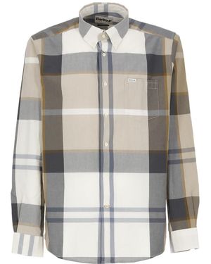 Barbour Long-Sleeve Plaid Cotton Shirt - Metallic