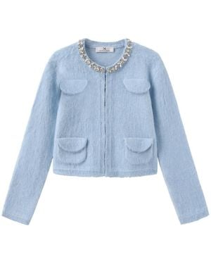 Marissa Chiara Long-Sleeved Crew Neck Jacket - Blue