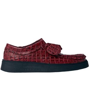 Martine Rose X Clarks Embossed Square Toe Loafers - Red
