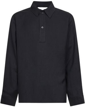 Studio Nicholson Austin Long Sleeve Polo Shirt - Blue